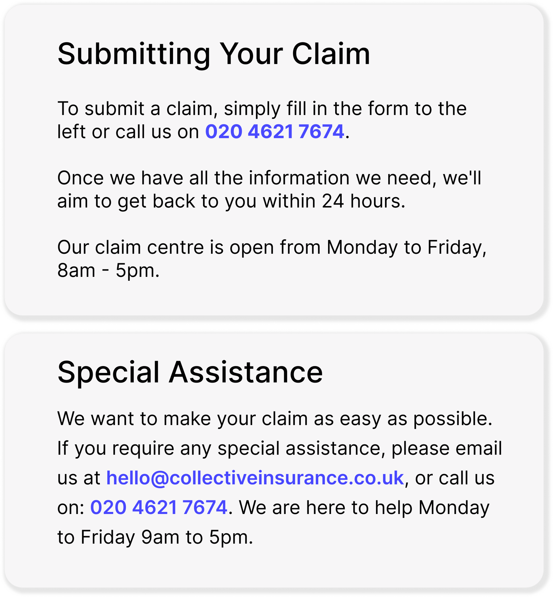 Submitting your claim